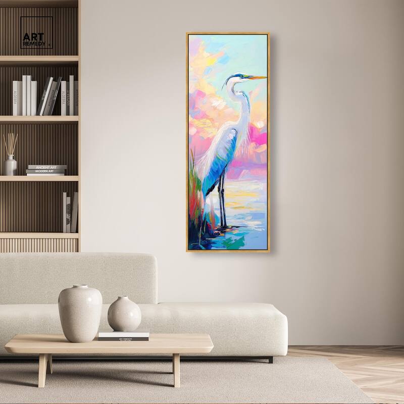 Expressive Egret I Panoramic Canvas by Art Remedy