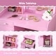 preview thumbnail 2 of 5, Kids Makeup Table& Chair Set Toddler Vanity Set W/2-Color LED Lights