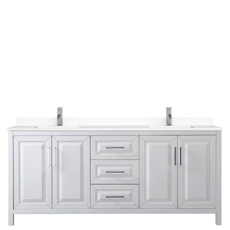 Daria 80 Inch Double Vanity, Cultured Marble Top