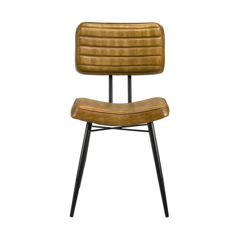 Set of 2 Leather Upholstered Dining Chairs