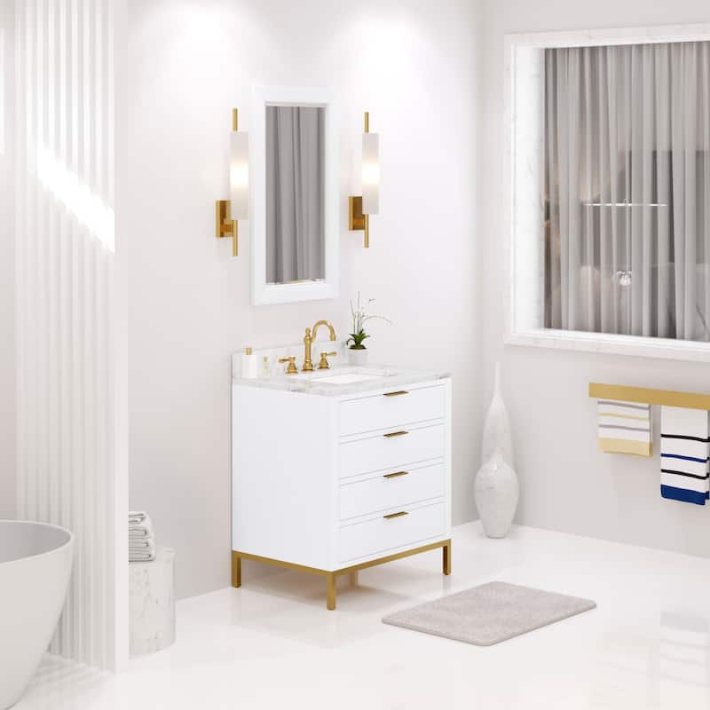 Bristol Carrara White Marble Countertop Vanity