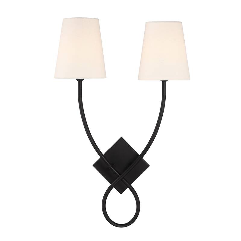 Savoy House 9-4928-2 Barclay 2 Light 23" Tall Bathroom Sconce - Matte Black