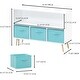 preview thumbnail 2 of 6, LSI Kids Bookcase with Fabric Drawers - White/Blue Toy & Book Organizer