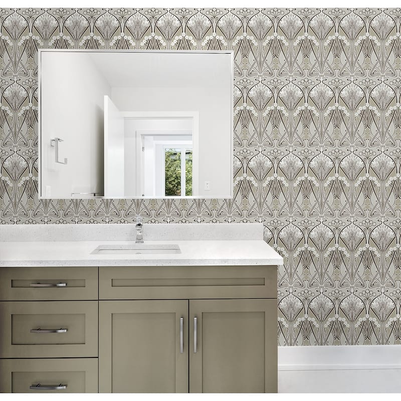 Seabrook Designs Dragonfly Damask Nonwoven Unpasted Wallpaper