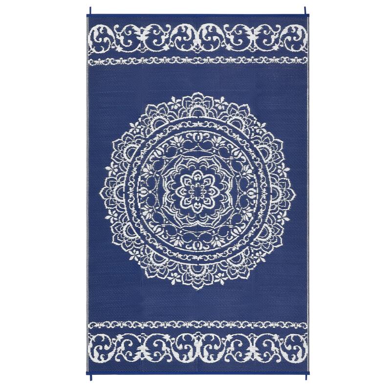 Outdoor Rug Reversible Patio Rug Plastic Straw Rug Waterproof Lightweight Rug