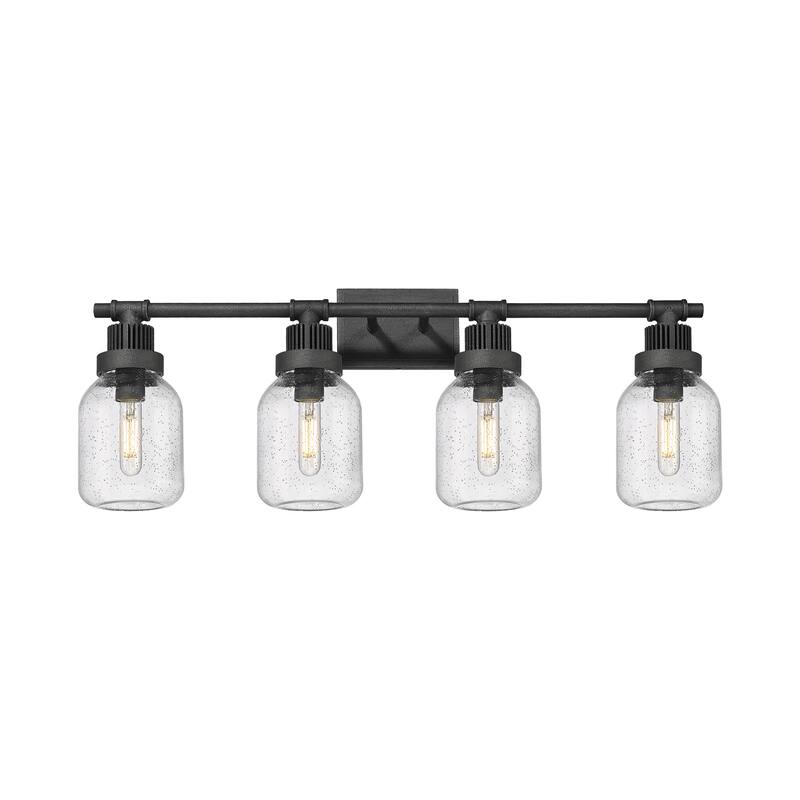 Innovations Lighting Somers - 4 Light 6" Wall-Mounted Bath Vanity Light - Weathered Zinc/Seedy