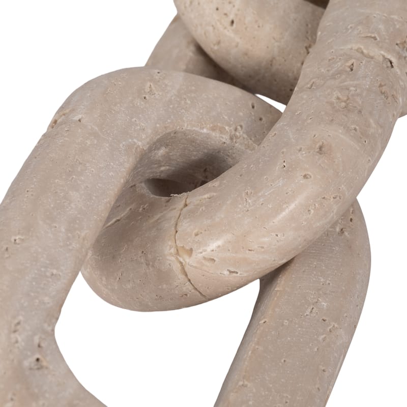 Sagebrook Home's Travertine 14-inch Tan 3-link Chain Decor - Timeless Decorative Object for a Sophisticated Touch