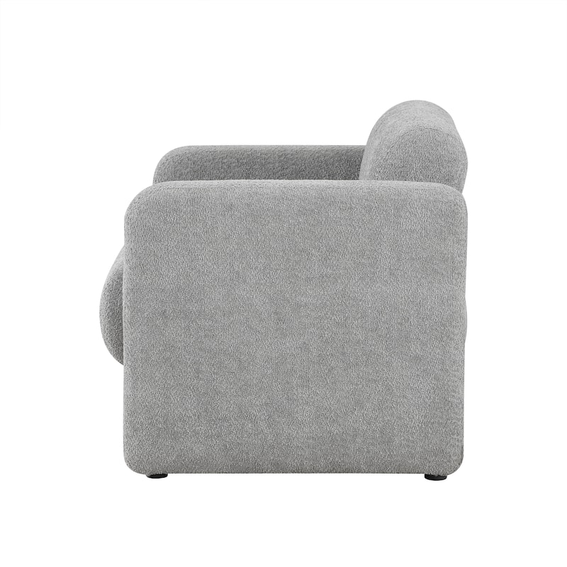 Freesia Modern Boucle Fabric Accent Chair with Arms, Upholstered Single Sofa Chair by Furniture of America