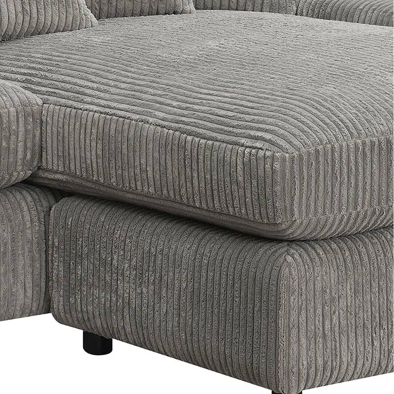 Indica Tavia Grey Sectional Sofa with 6-Pillow