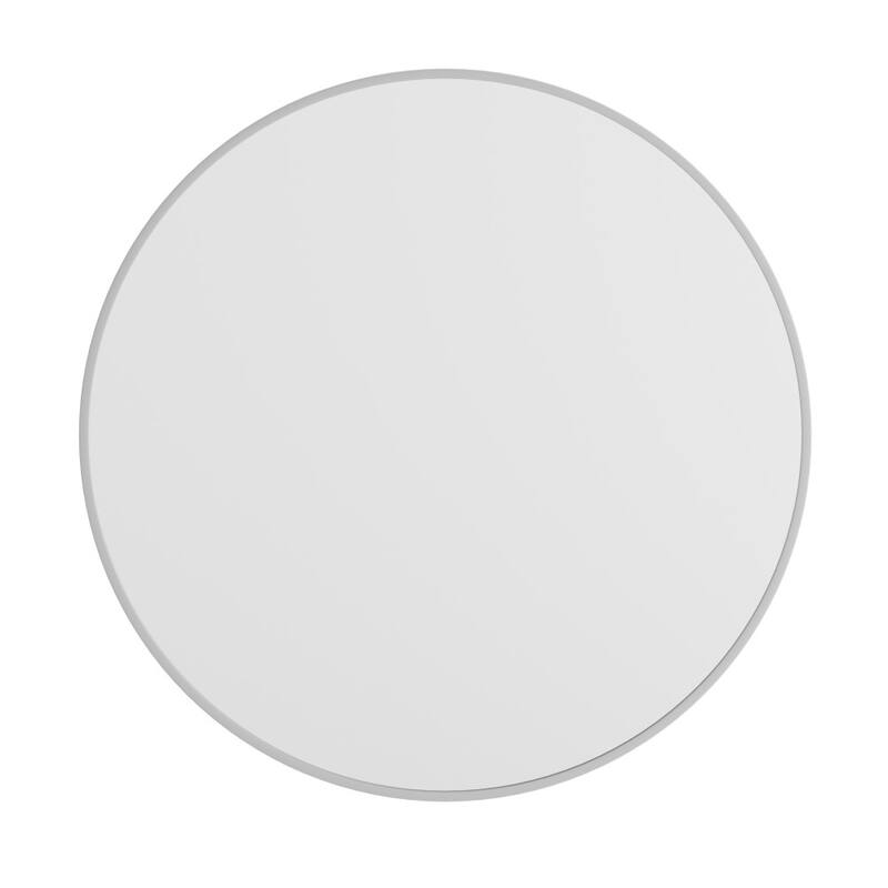 Wall Mount Shatterproof Round Accent Wall Mirror with Metal Frame