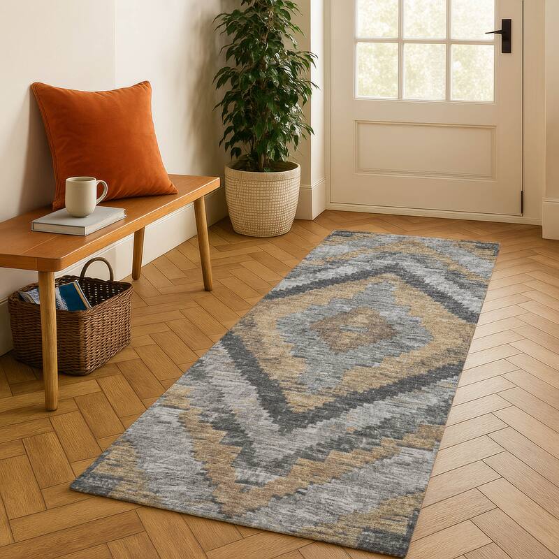 Premium Washable Super Soft Moroccan Mayfield Rug - Khaki - 2'3" x 7'6"