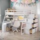 preview thumbnail 1 of 15, Full Size Wooden Loft Bed with 7 Drawers 2 Shelves and Desk,Sturdy construction & Unique Design Wooden Loft Bed White