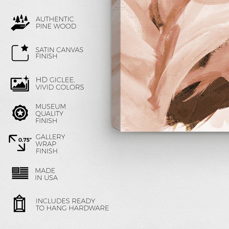 Wynwood Studio Canvas Floral and Botanical Desert Bouquet Brown and Cream White Modern & Contemporary Wall Art Canvas Print