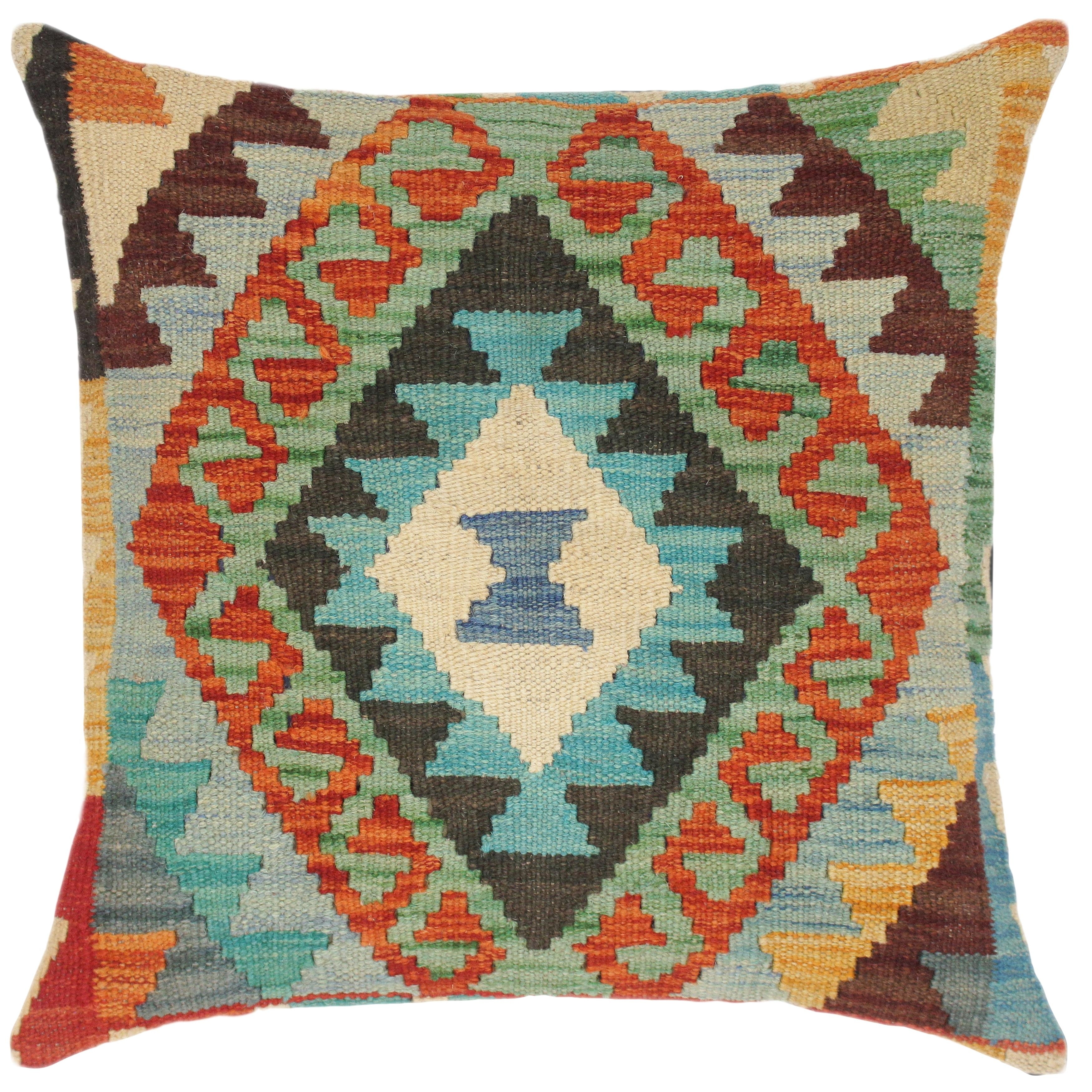 Southwestern Benito Hand Woven Turkish Kilim Pillow 18 In X 18 In Overstock 32524891