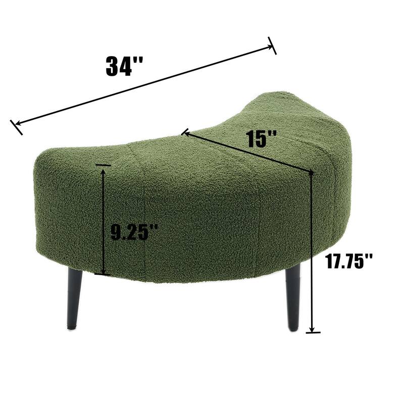 42" Modern Velvet Fabric Accent Chair with Ottoman Set