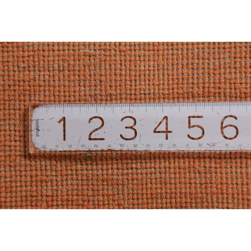 Hand Knotted Oriental 100% Wool Carpet Modern Solid Oranges & Rust Gabbeh Area Rug - 12' 2'' X 9' 0''