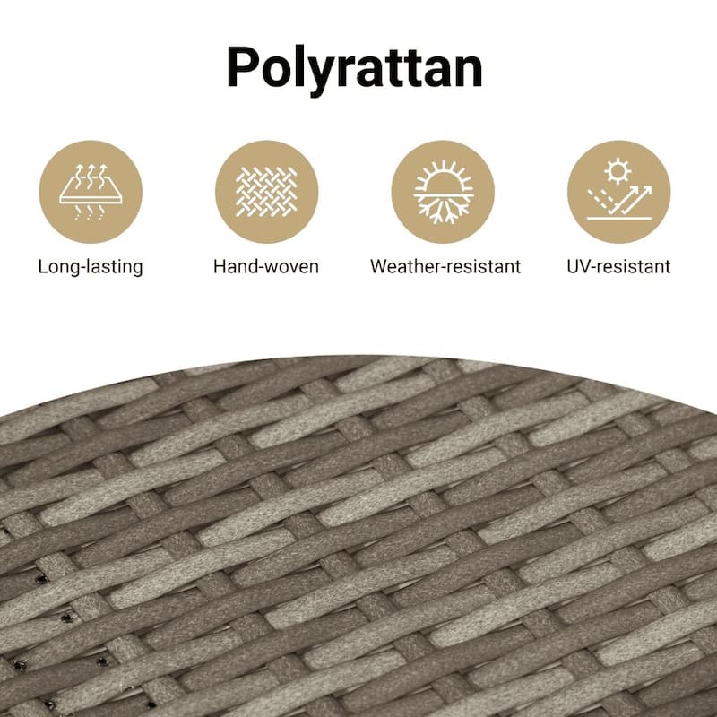 vidaXL Patio Table Furniture Outdoor Garden Backyard Poly Rattan Acacia Wood
