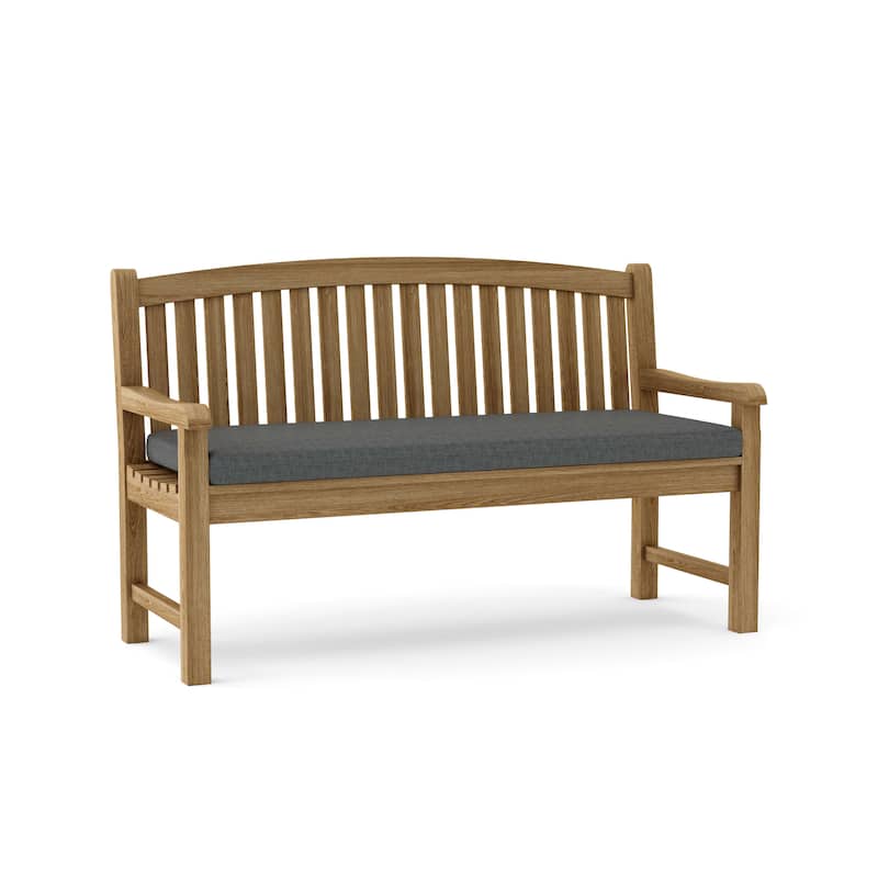 Chelsea Teak Outdoor Bench - N/A - Cast Charcoal
