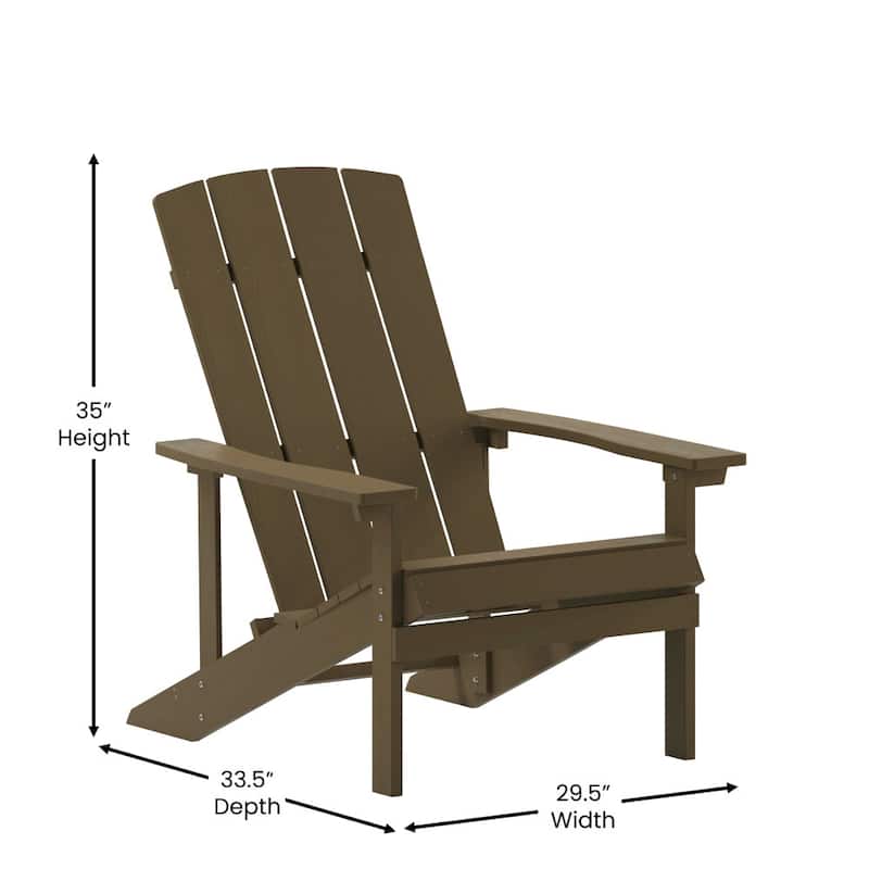 Outdoor All-Weather Poly Resin Wood Adirondack Chair - 29.5"W x 33.5"D x 35"H