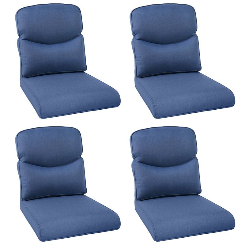 Pocassy 22x25x4 Inch Cushion for Outdoor Swivel Chairs Sofa Set - Blue Cushion - 4 Set Seat & Back Cushion