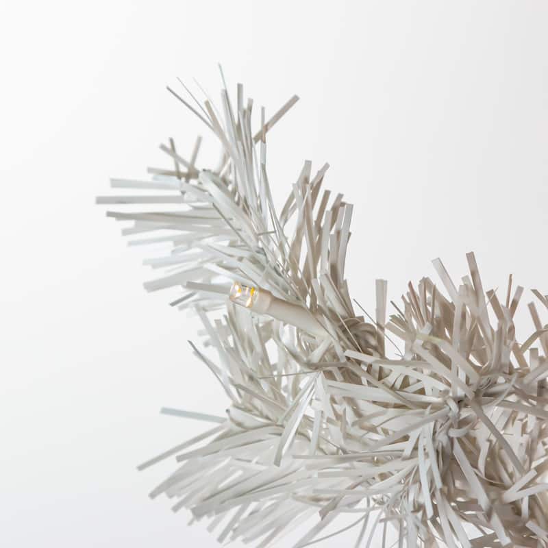 Festive 9 Foot Pre Lit White and Red Garland