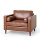 preview thumbnail 20 of 37, Malinta Contemporary Faux Leather Cushioned Club Chair by Christopher Knight Home
