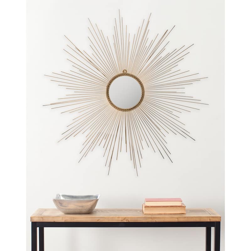 SAFAVIEH Marinda Braided Gold Sunburst 41-inch Decorative Mirror - 41" x 41" x 0.8"