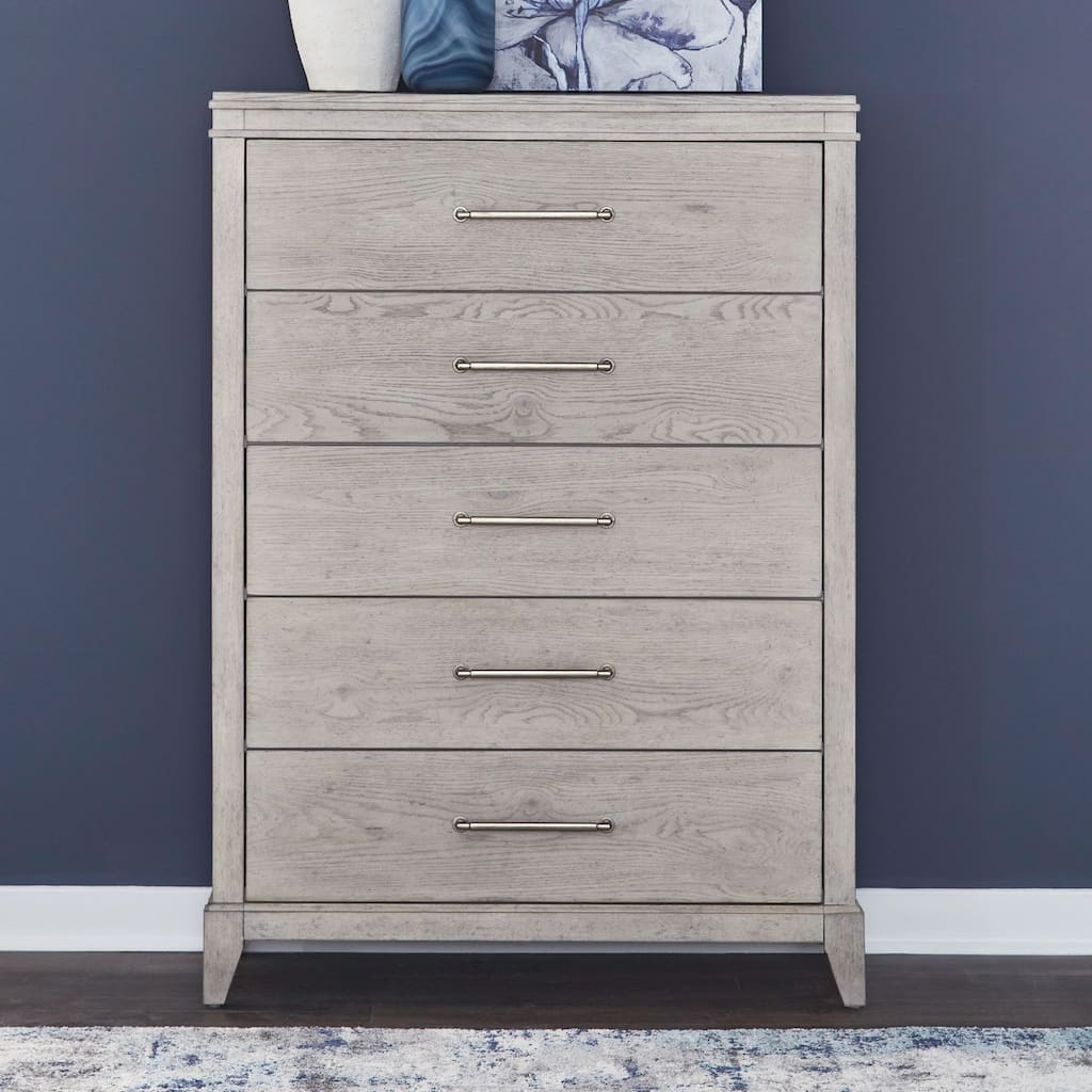 Liberty Furniture New Haven 5 Drawer Bedroom Chest - Sanctuary White Oak Wood