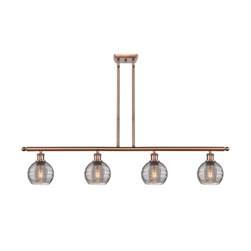 Innovations Lighting 516-4I 9 48 Athens Deco Swirl Chandelier Athens - Antique Copper / Light Smoke Deco Swirl