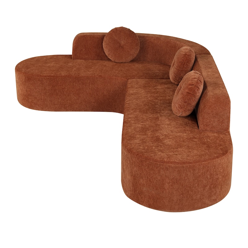 Christopher Knight Home - Mirod 122'' Extra Large Sectional Sofa with Elegant Curved Design and Plush Round Cushions