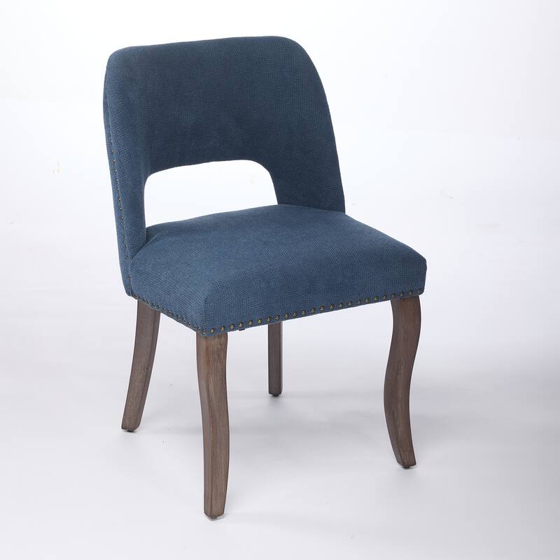 Wooden Dining Chairs Set of 2, Modern Fabric Upholstered Dining Room Chair Kitchen Chairs, Farmhouse Dinner Chair