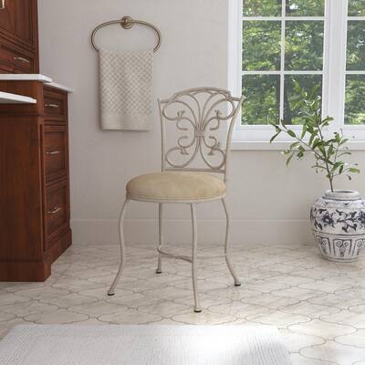 Hillsdale Furniture Sparta Metal Vanity Stool - 32.5H x 16W x 18.5D; Seat Height: 19H