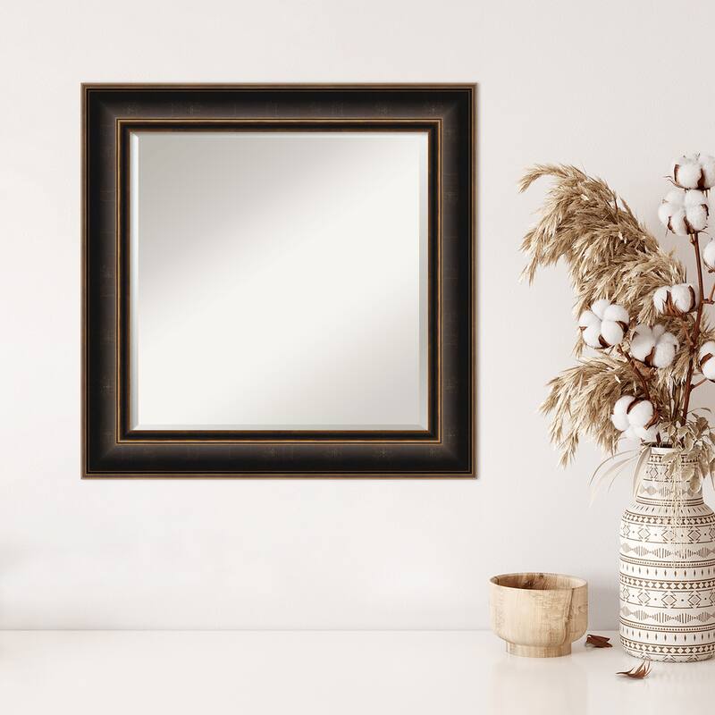 Villa Oil Rubbed Bronze Beveled Wood Framed Wall Mirror - Villa Oil Rubbed Bronze