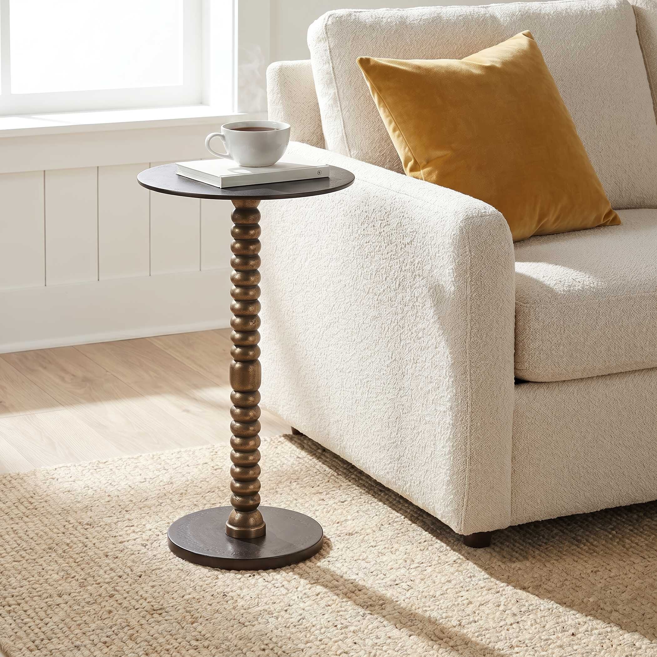 Silver Orchid Metal Accent Table