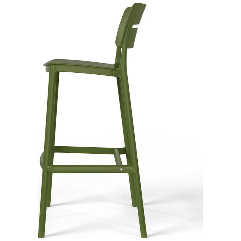 Frond and Form 29.5" Outdoor Patio Poly Plastic Bar Stool (Set of 2)