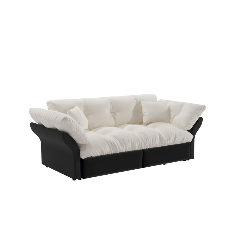 GDFStudio - Velvet 74.8" 3-in-1 Convertible Pull Out Sofa Bed