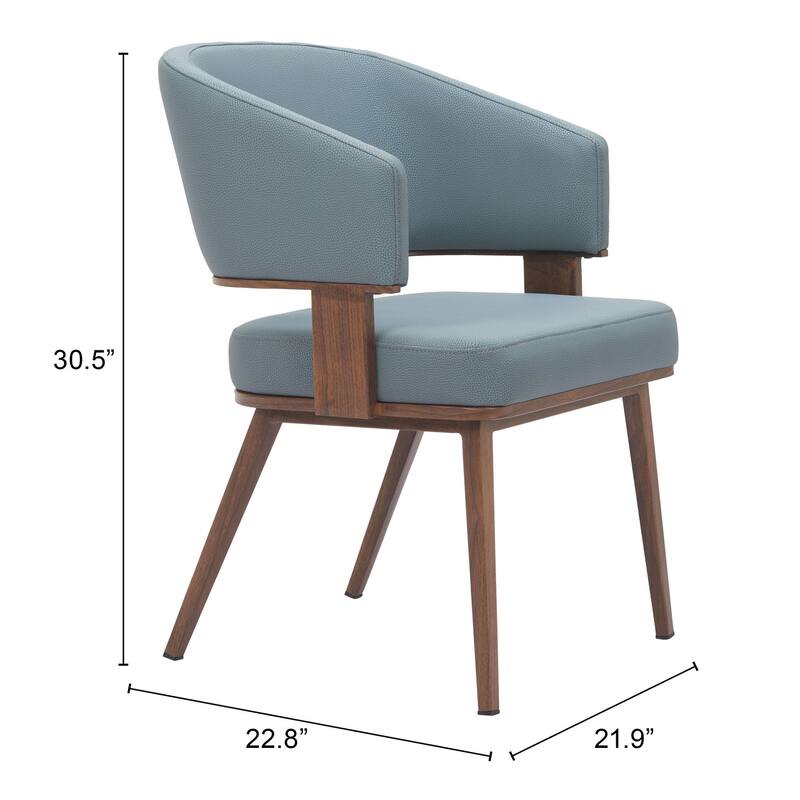 Poise Dining Chair Azure Gray & Walnut