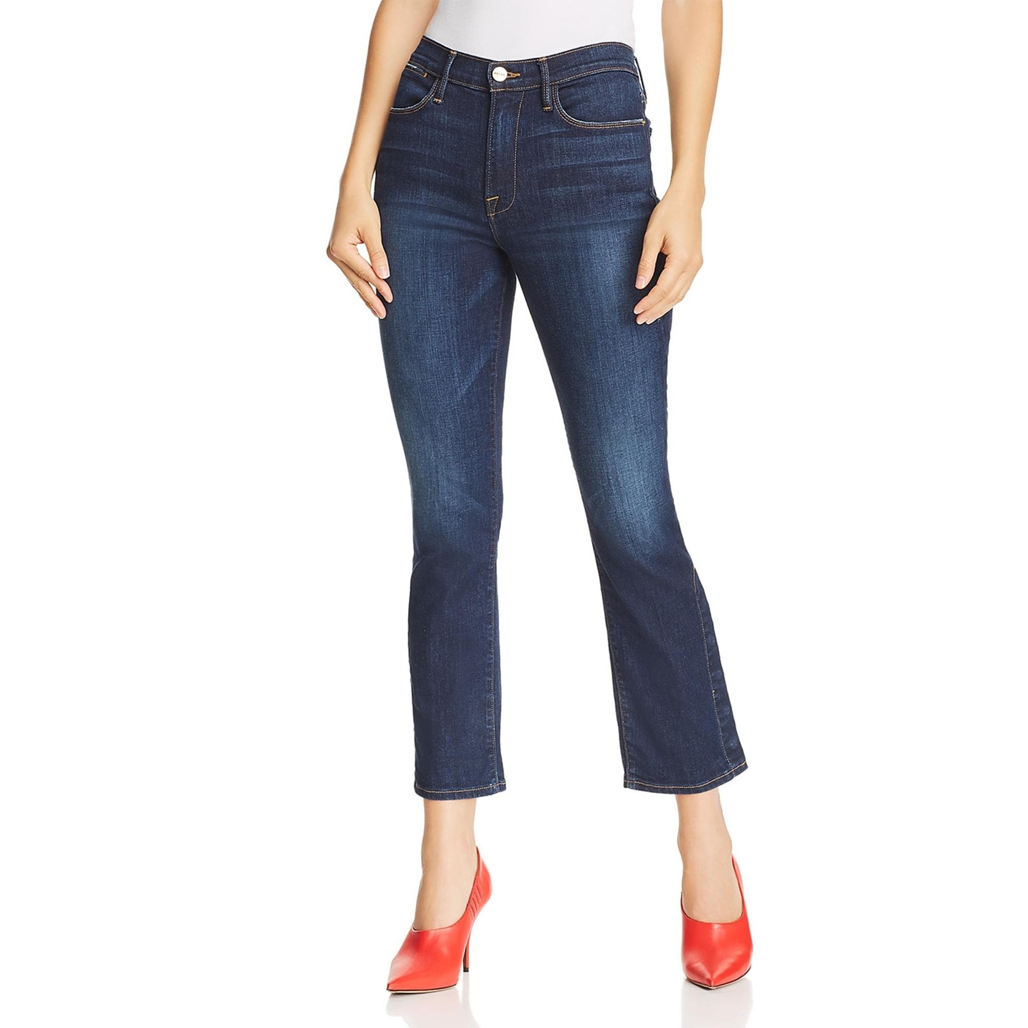 Womens straight leg frayed hem jeans Clearance