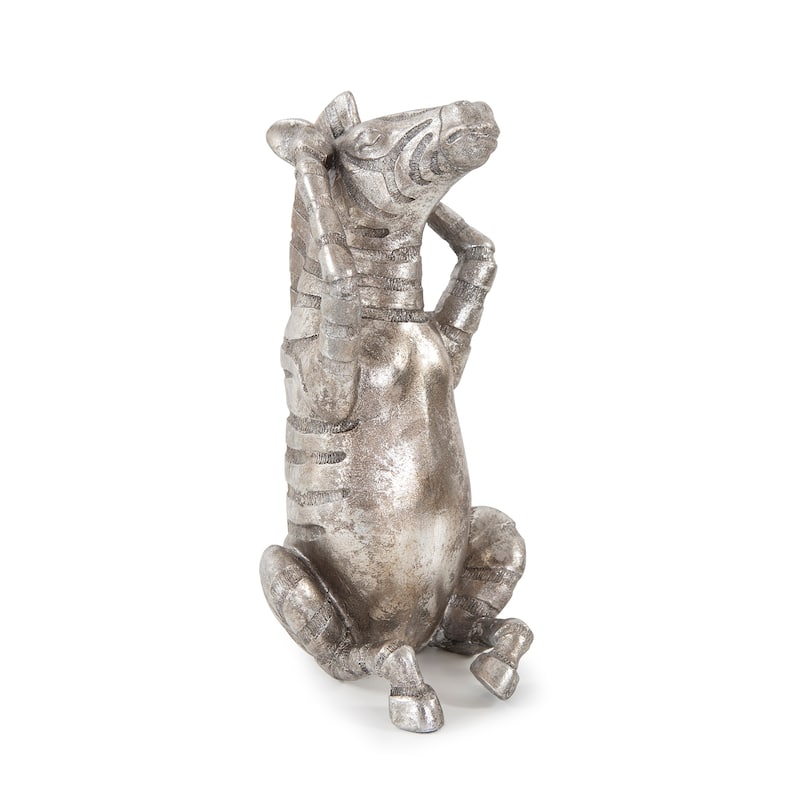 Allan Andrews See No Evil, Speak No Evil, Hear No Evil Silver Zebra Sculpture - 9"H