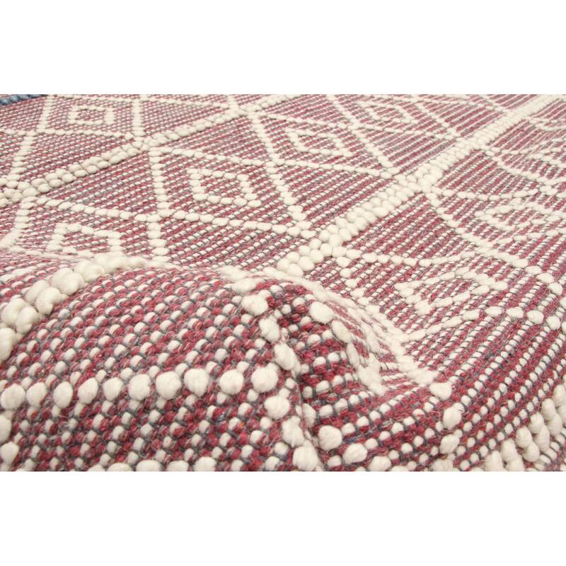 ECARPETGALLERY Braid weave Sienna Burgundy Wool Rug - 5'2 x 7'8