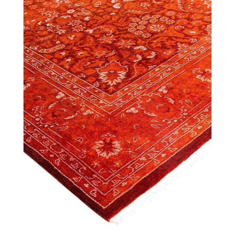 Fine Vibrance One-of-a-Kind Hand-Knotted Area Rug - Orange, 6' 1" x 9' 0" - 6' 1" x 9' 0"