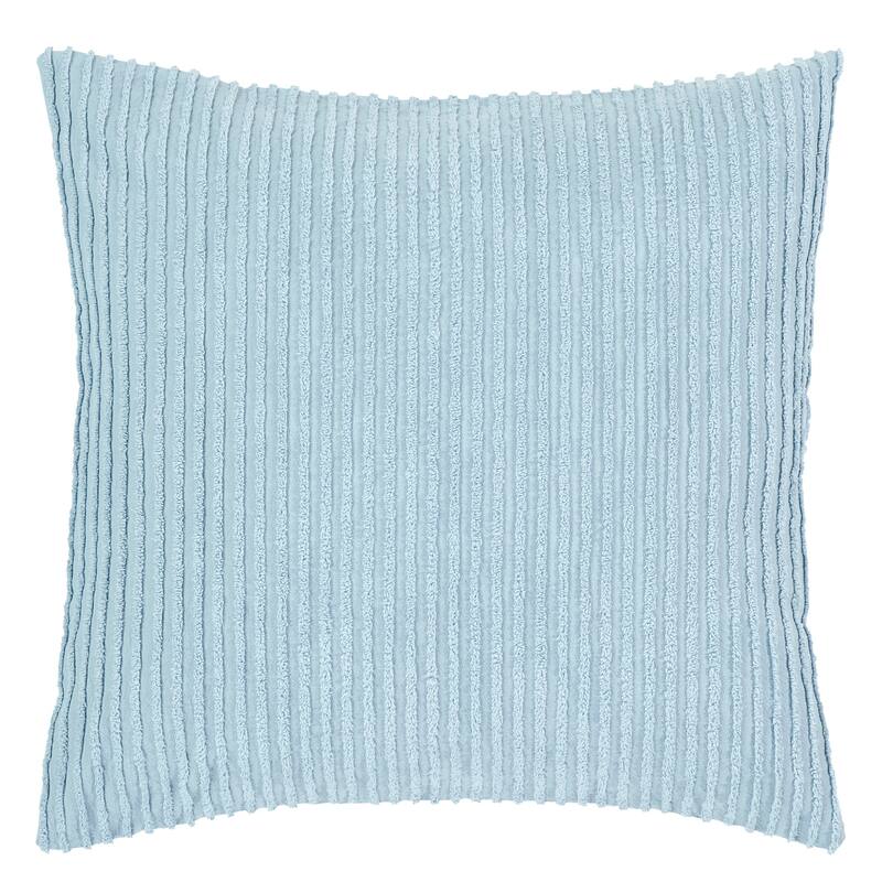 Better Trends Jullian Bold Stripes Design 100% Cotton Tufted Shams Machine Washable Tumble Dry - Blue - Euro Sham