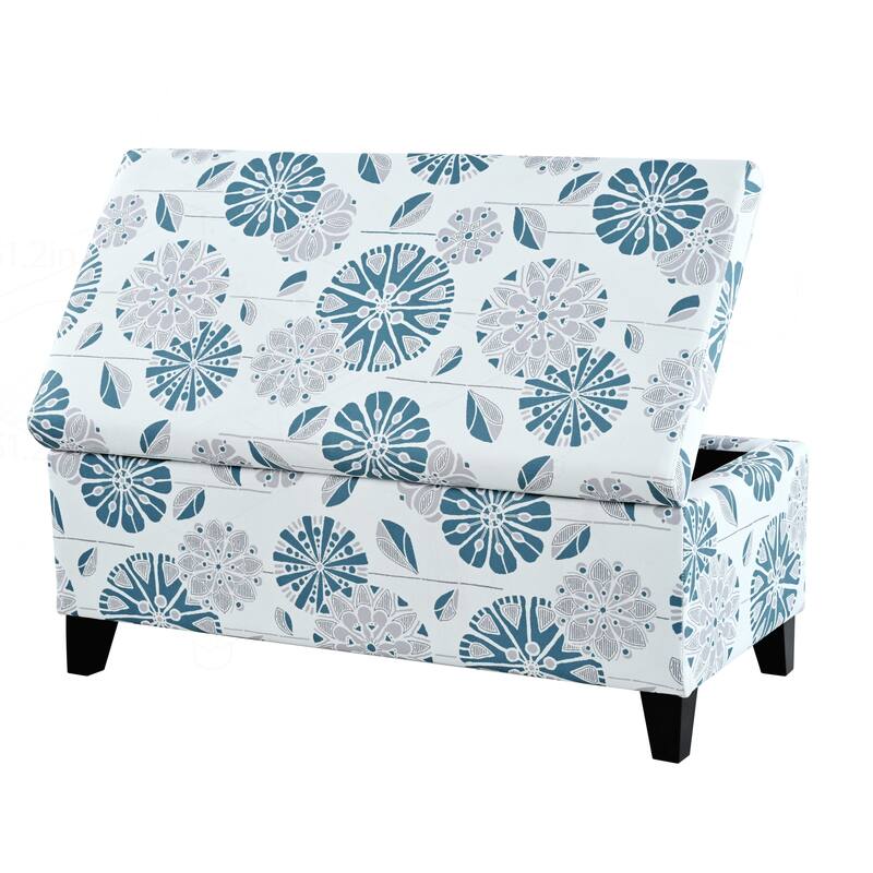 Versatile Floral Patterned Ottoman for Home with Hidden Compartment