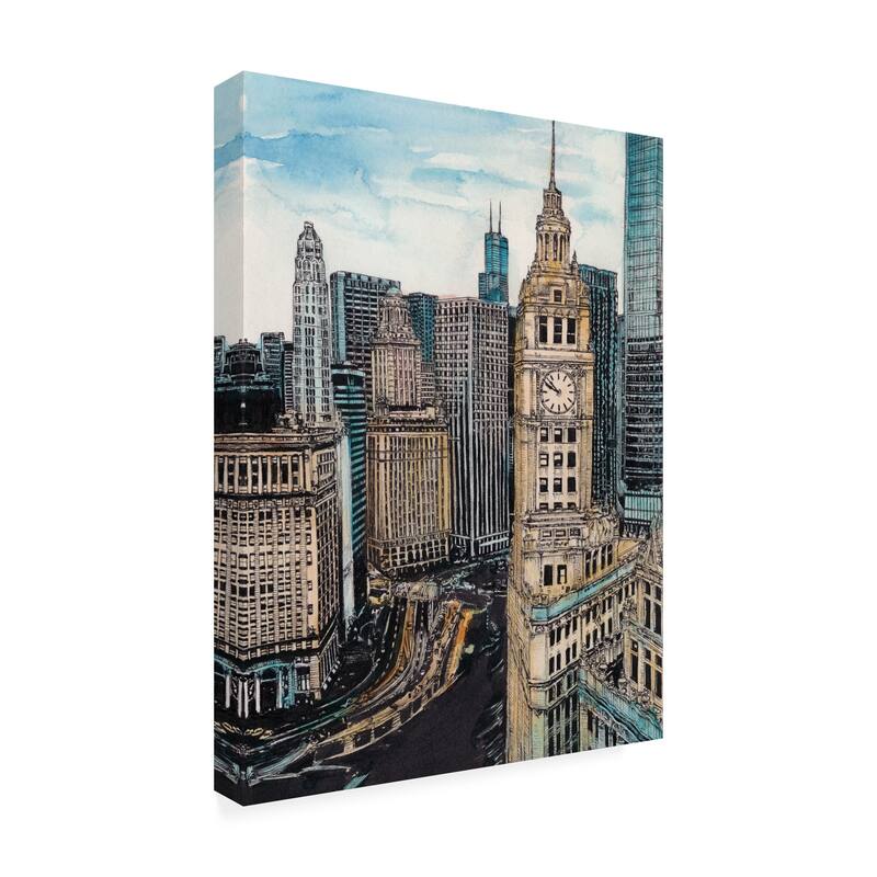 Melissa Wang 'Us Cityscape Chicago' Canvas Art