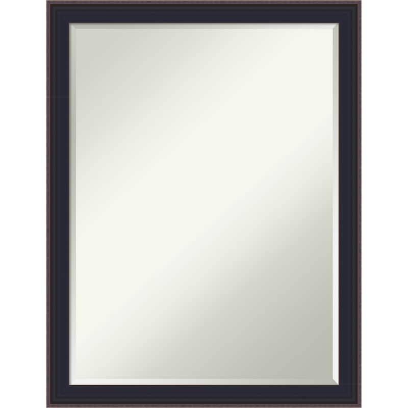 Havana Half-Inch-Bevel Framed Bathroom Vanity Wall Mirror - Havana Black Bronze - 21 x 27 in