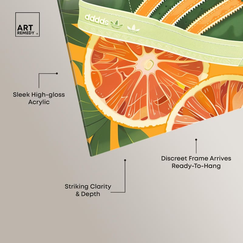 Citrus Sneaker Acrylic by Art Remedy, Ready to Hang