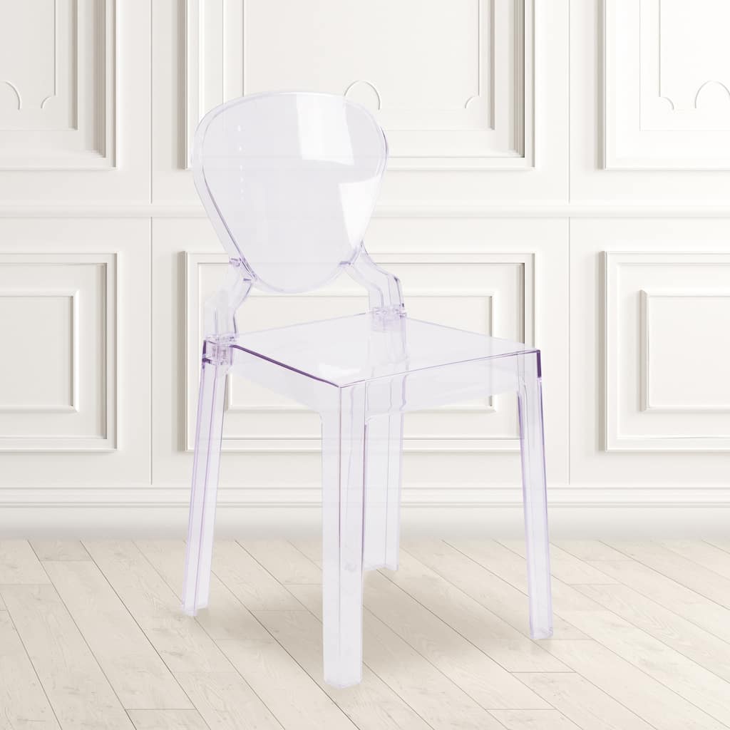 Chair with Tear Back in Transparent Crystal - Wedding Chairs - 15.75"W x 19.5"D x 32.25"H