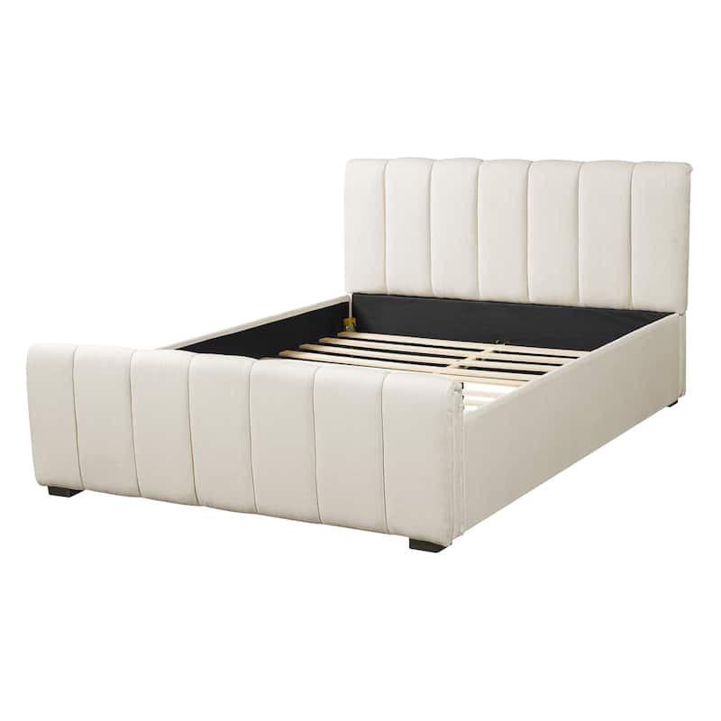 Christopher Knight Home - Elowen Modern Upholstered Bed Frame with Thick Padded Headboard