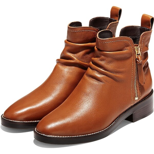 tan leather slouch boots