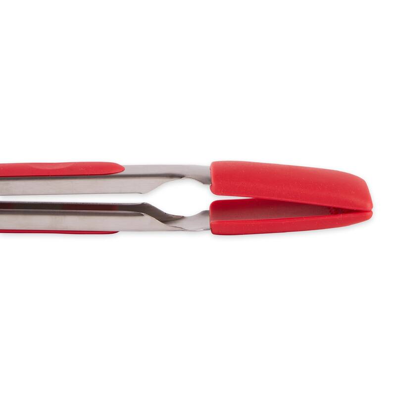 10.75-Inch Non-Slip Locking Tongs - Black or Red